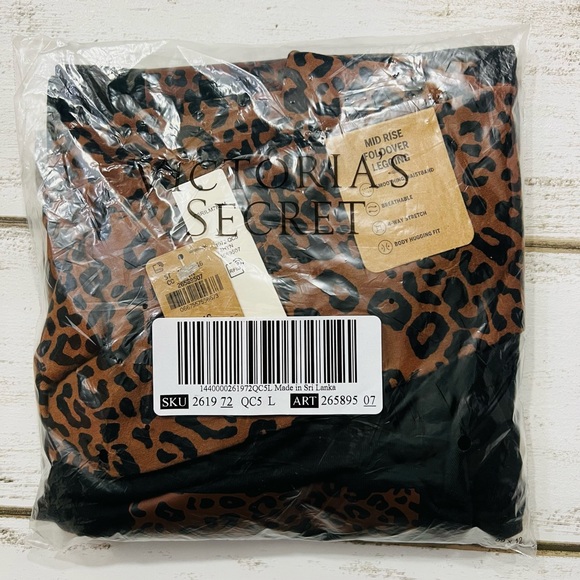 VS PINK Cotton Mid Rise Foldover Leggings Medium - Picture 6 of 8